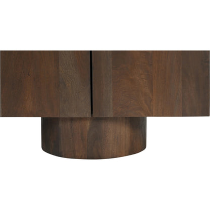 Hadley Media Unit by Moe's Home Collection in warm brown. Made from reclaimed neem wood, acacia veneer back panel, metal connecting plate in a traditional style.
