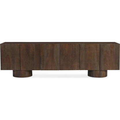 Hadley Media Unit by Moe's Home Collection in warm brown. Made from reclaimed neem wood, acacia veneer back panel, metal connecting plate in a traditional style.