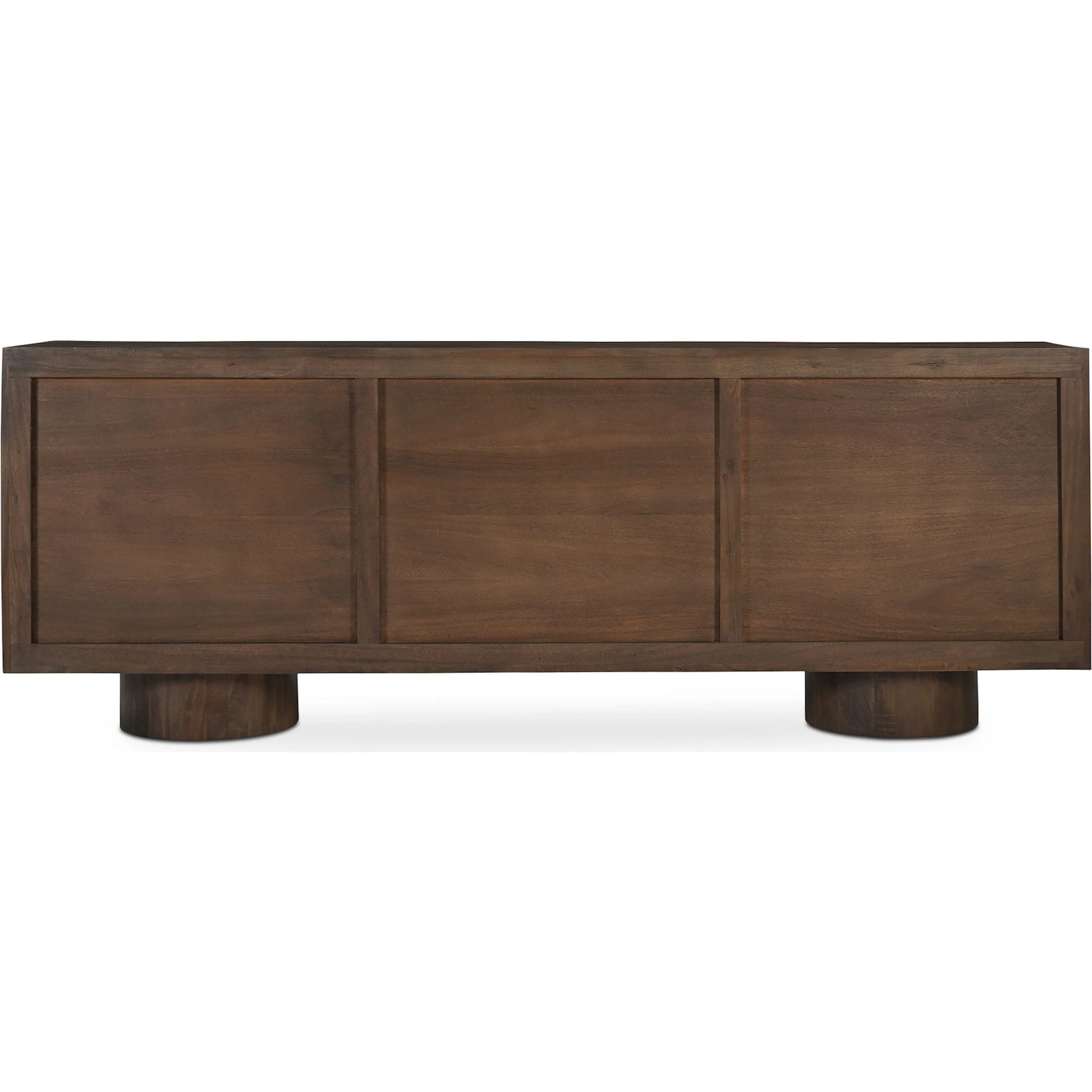 Hadley Sideboard by Moe's Home Collection in warm brown. Made from reclaimed neem wood, acacia veneer back panel, metal connecting plate in a traditional style.