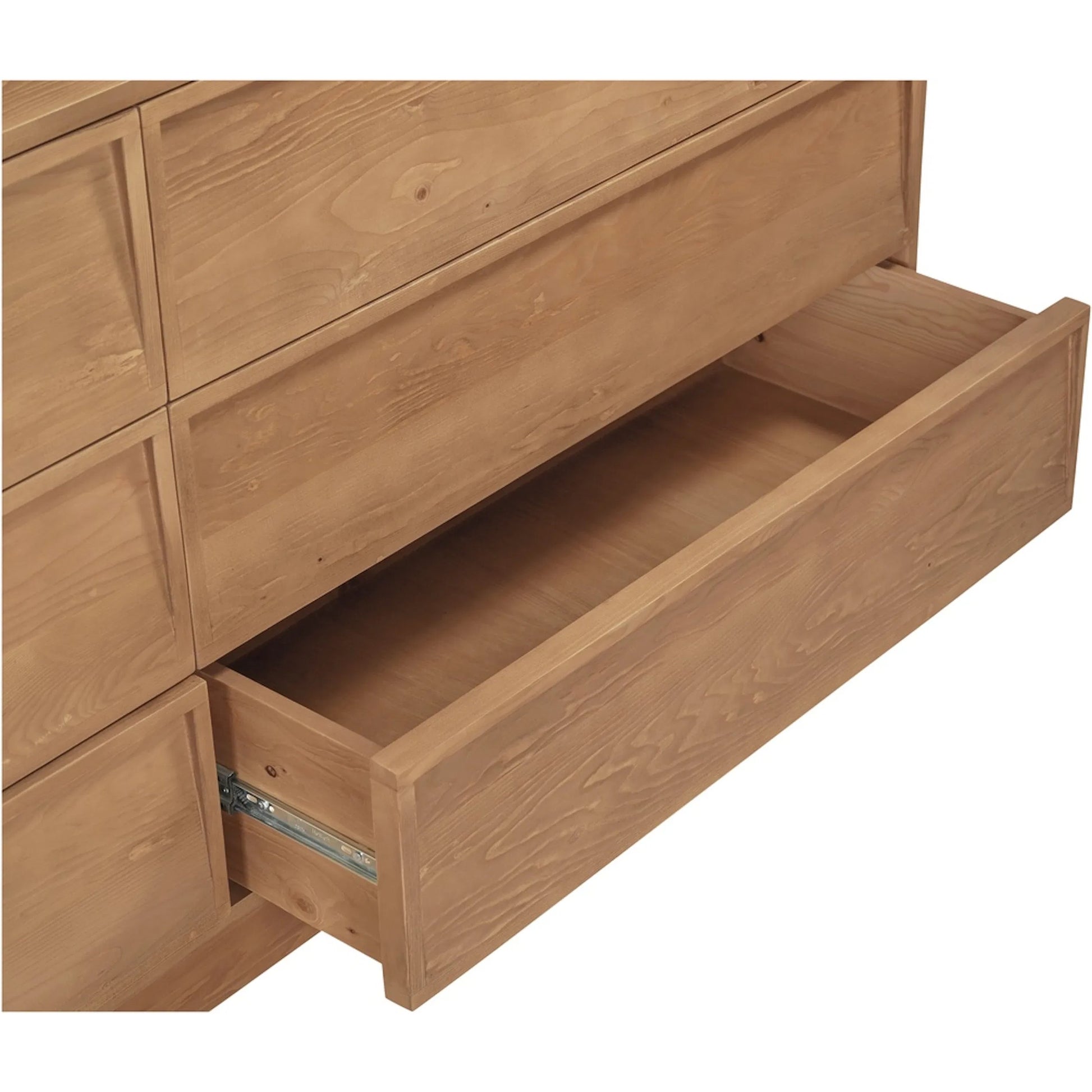 Hudson 6 Drawer Dresser by Moe's Home Collection in natural. Made from drawers, sides, hemlock wood, drawer bottom panel, pine veneer, mdf in a unique style.