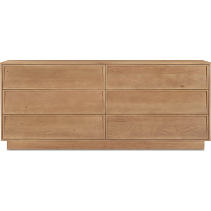 Hudson 6 Drawer Dresser by Moe's Home Collection in natural. Made from drawers, sides, hemlock wood, drawer bottom panel, pine veneer, mdf in a unique style.