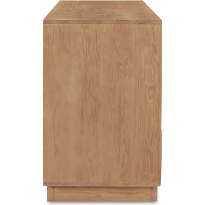 Hudson 6 Drawer Dresser by Moe's Home Collection in natural. Made from drawers, sides, hemlock wood, drawer bottom panel, pine veneer, mdf in a unique style.