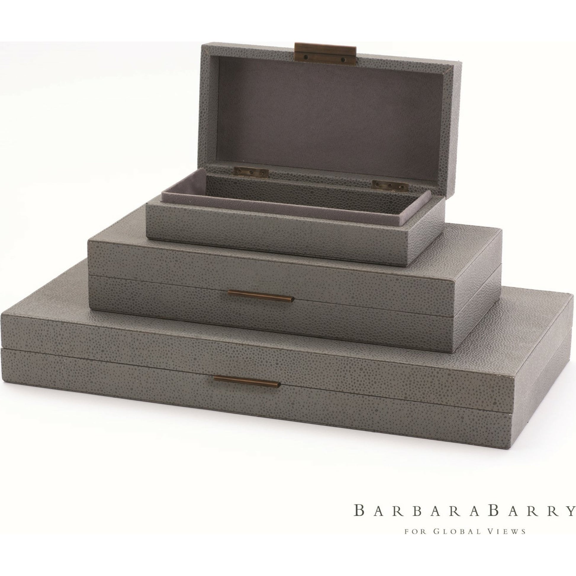 Alpen Box by Global Views. Made from mdf, leather, polyester suede in a transitional style.