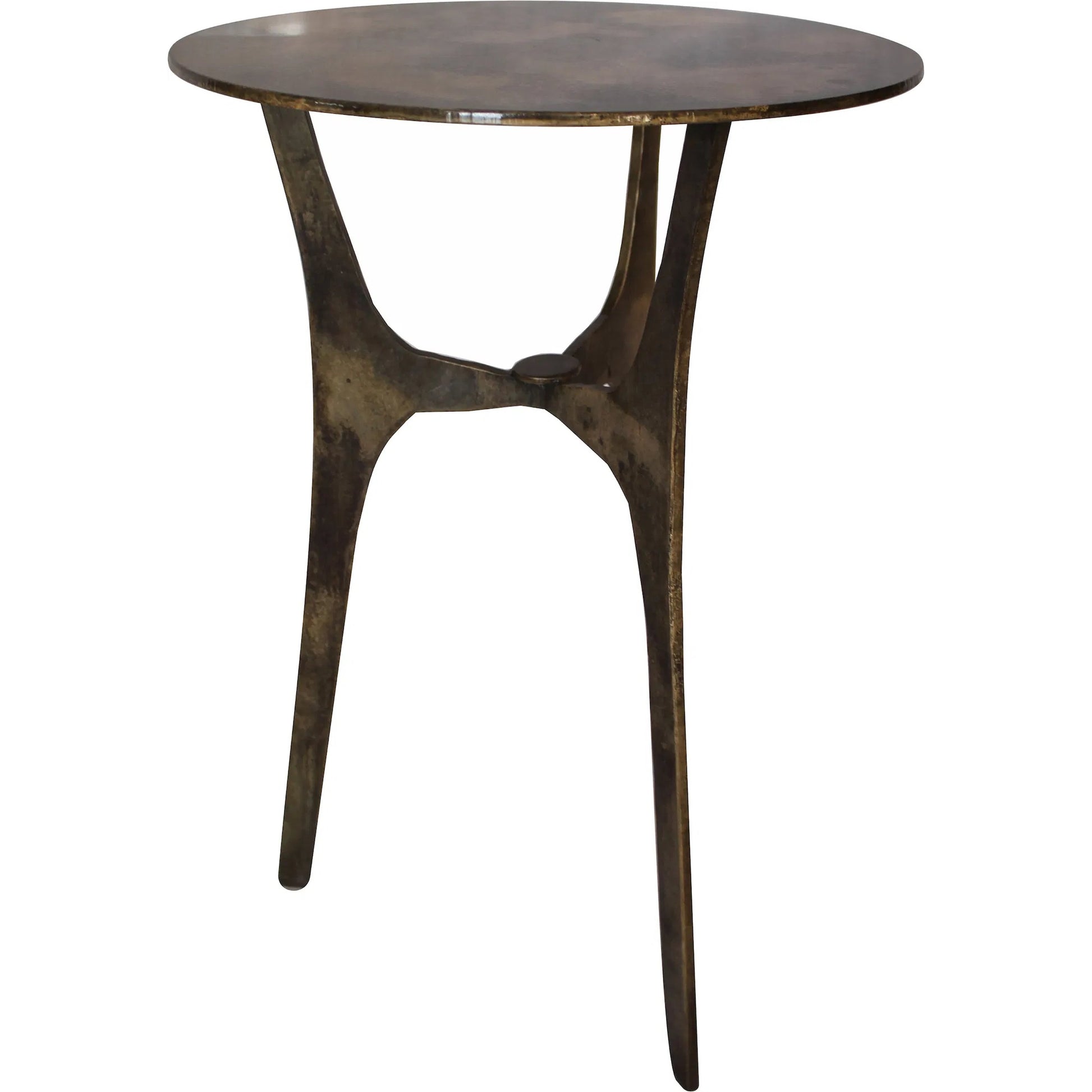 Russet Iron Side Table by Arch & Plane in gold and desert finish with sealer. Made from iron in a modern style.