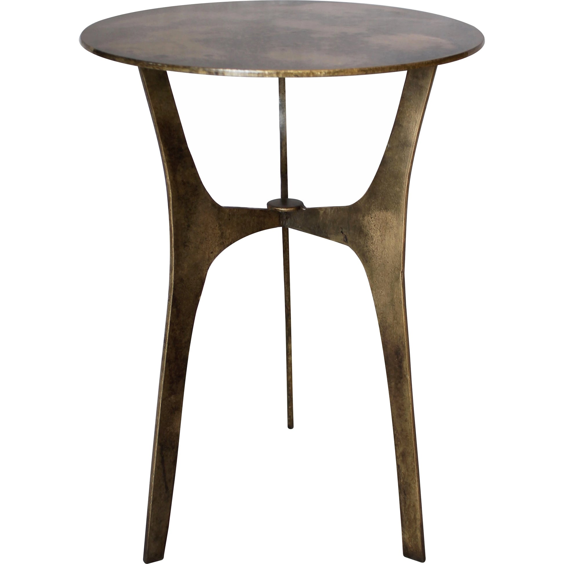 Russet Iron Side Table by Arch & Plane in gold and desert finish with sealer. Made from iron in a modern style.