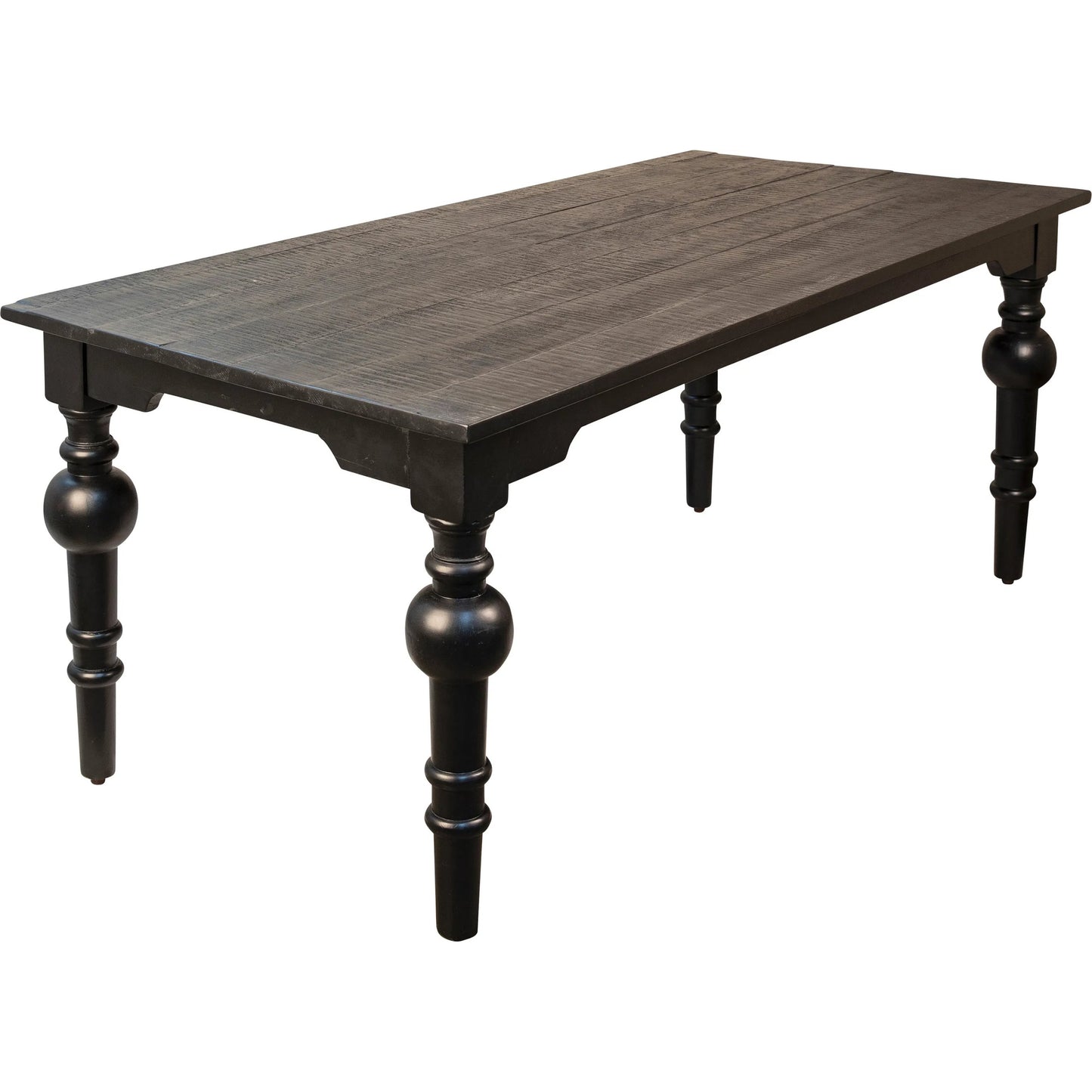 002 SI-1924281 | Additional Silo | Clarissa Acacia and Mango Wood Carved Dining Table by Arch & Plane in black. Made from acacia in a traditional style.