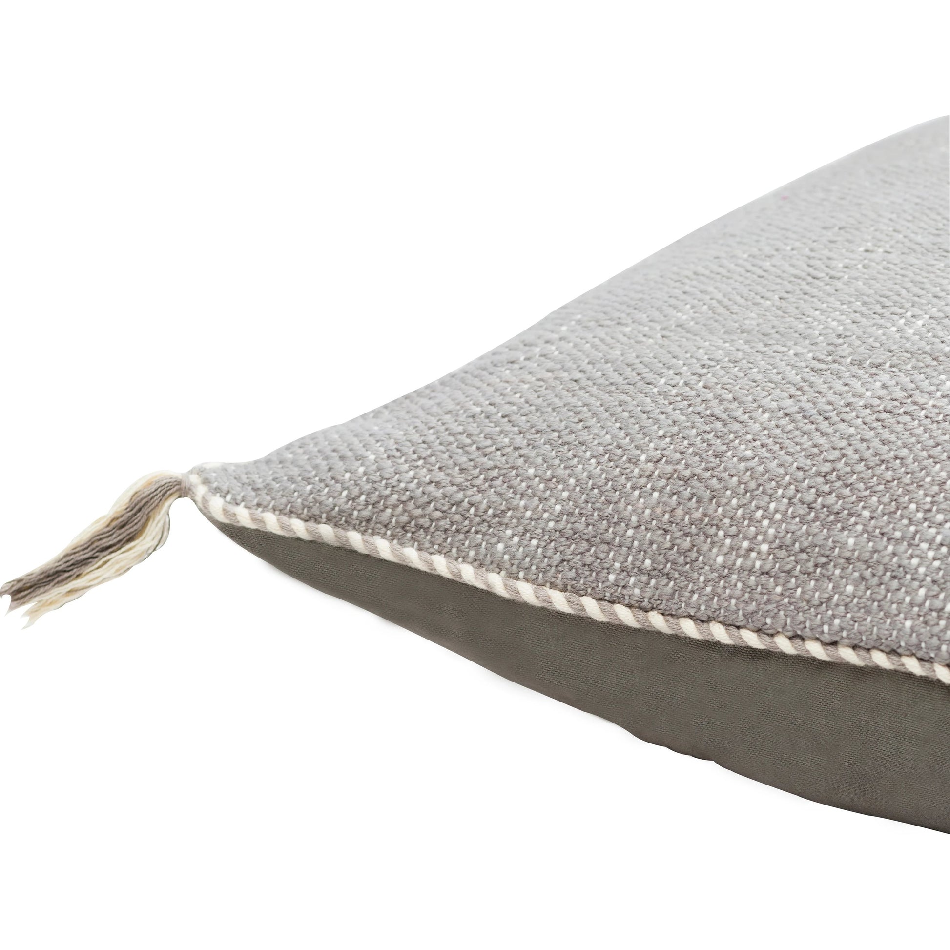 Braided Bisa Pillow - 32224 by Surya in gray, cream. Made from 100% cotton in a unique style.