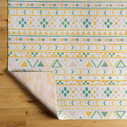 Barbados Rug - 492245 by Livabliss in off-white, mustard, light brown, rust, pale blue. Made from face: 100% polypropylene, warp: 100% polypropylene in a unique style.