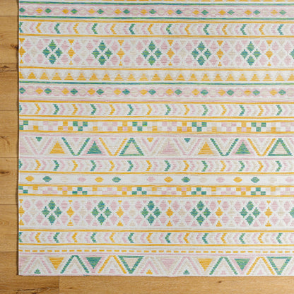 Barbados Rug - 492245 by Livabliss in off-white, mustard, light brown, rust, pale blue. Made from face: 100% polypropylene, warp: 100% polypropylene in a unique style.