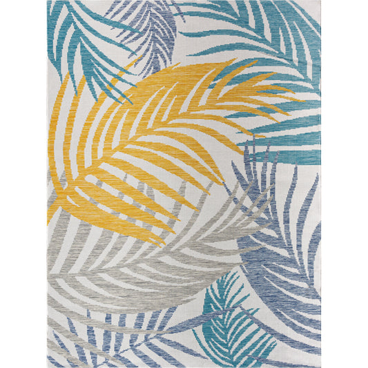 Barbados Rug - 492251 by Livabliss in off-white, mustard, light gray, teal, dark blue. Made from face: 100% polypropylene, warp: 100% polypropylene in a unique style.