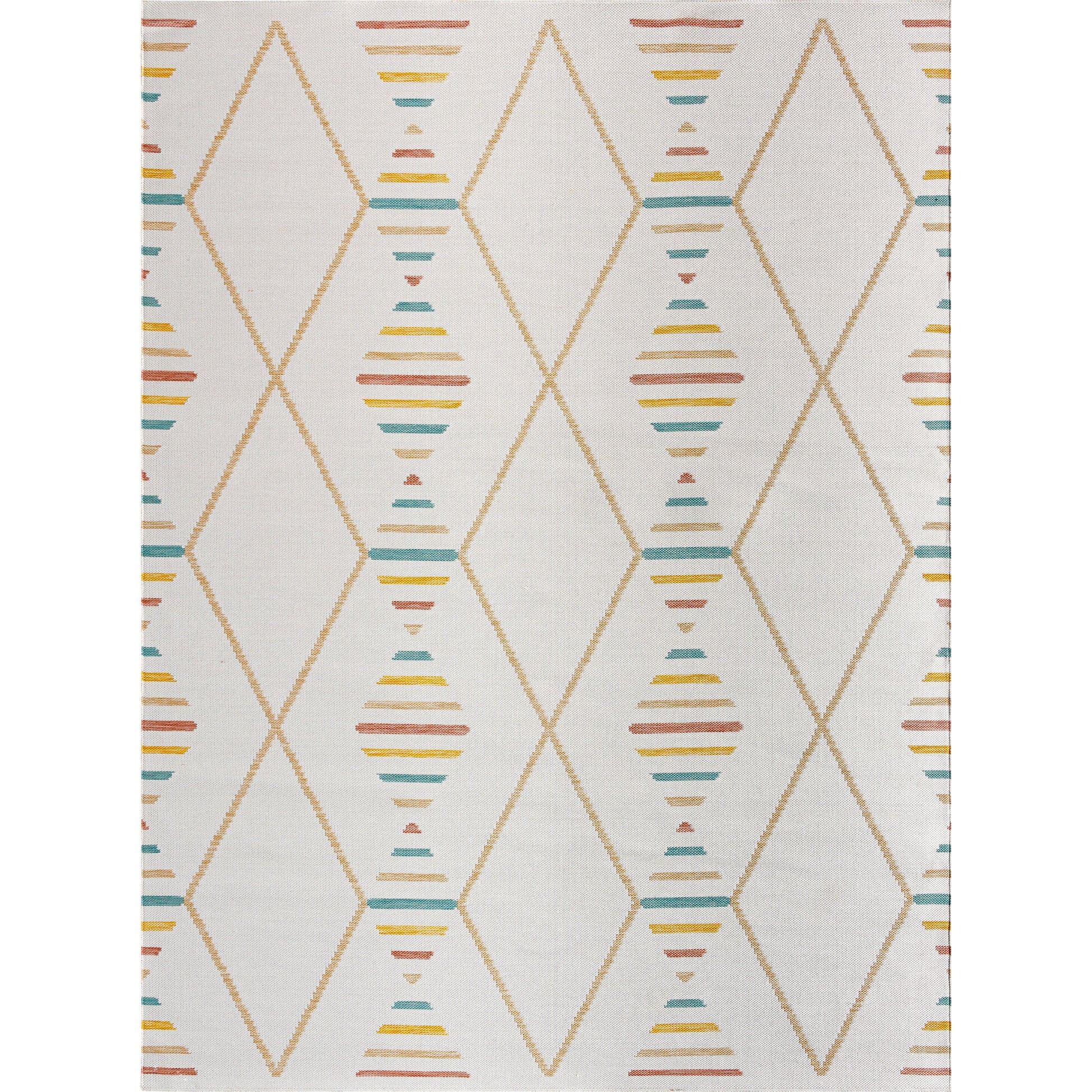 Barbados Rug - 492269 by Livabliss in off-white, pale blue, light brown, mustard, rust. Made from face: 100% polypropylene, warp: 100% polypropylene in a unique style.