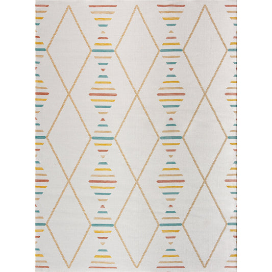 Barbados Rug - 492269 by Livabliss in off-white, pale blue, light brown, mustard, rust. Made from face: 100% polypropylene, warp: 100% polypropylene in a unique style.