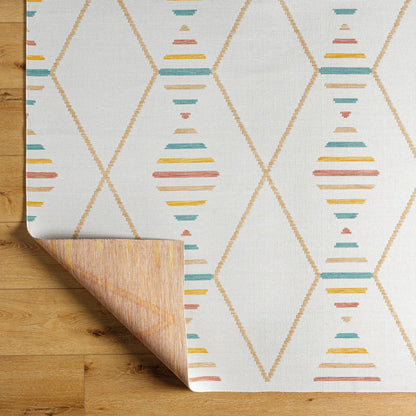Barbados Rug - 492269 by Livabliss in off-white, pale blue, light brown, mustard, rust. Made from face: 100% polypropylene, warp: 100% polypropylene in a unique style.