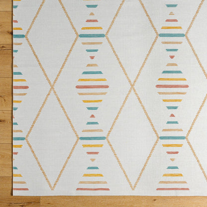 Barbados Rug - 492269 by Livabliss in off-white, pale blue, light brown, mustard, rust. Made from face: 100% polypropylene, warp: 100% polypropylene in a unique style.