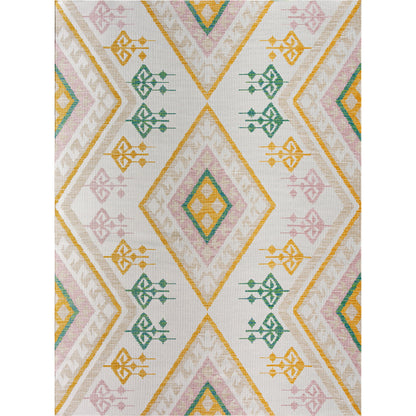 Barbados Rug - 492287 by Livabliss in off-white, light brown, rust, pale blue, mustard. Made from face: 100% polypropylene, warp: 100% polypropylene in a unique style.
