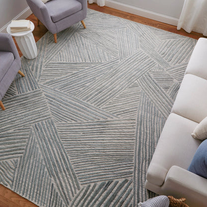 Elias Rug - ELS69FYF by Feizy in green, ivory, tan. Made from viscose, wool in a unique style.