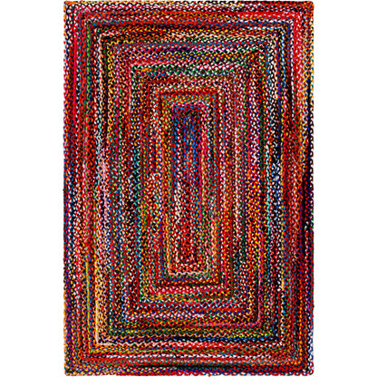 Billie BBI-2300 Rug by Livabliss in crimson, sapphire, emerald, amber, onyx, ruby, turquoise, magenta. Made from main: 100% recycled fabric in a unique style.