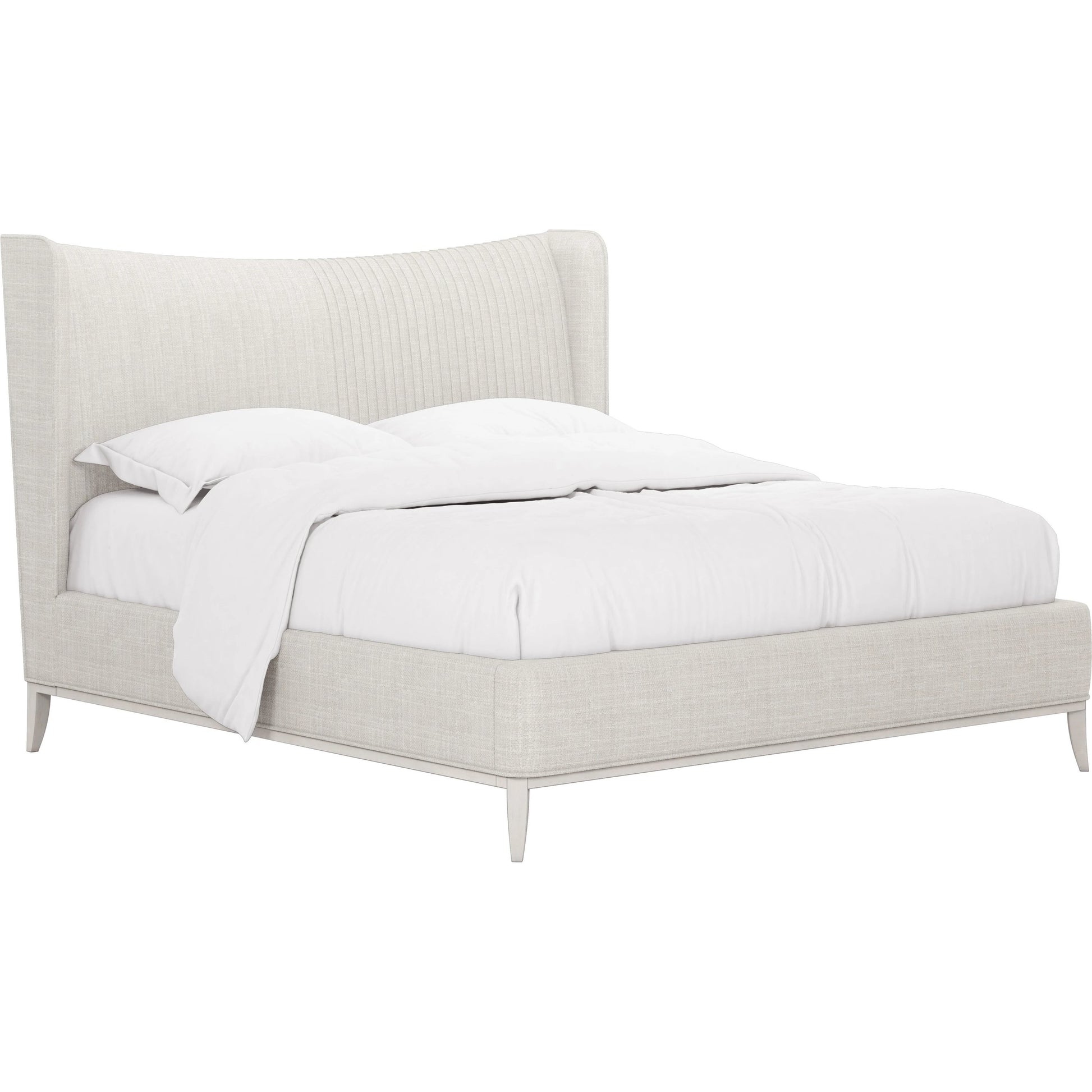 Mezzanine Upholstered Shelter Bed by A.R.T. Furniture in dove gray. Made from parawood, poplar solids, foam, fabric in a modern style.