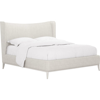 Mezzanine Upholstered Shelter Bed by A.R.T. Furniture in dove gray. Made from parawood, poplar solids, foam, fabric in a modern style.