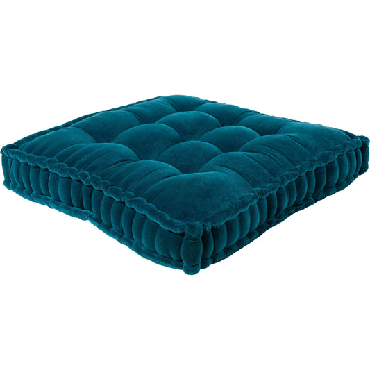 Bauble Pillow by Livabliss in deep teal. Made from front: 100% cotton, back: 100% cotton, fill: polyester, polyfill in a modern style.