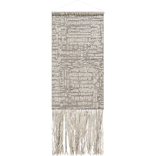 Bribana Wall Hanging Decor by Surya in gray. Made from wool, cotton, wood in a unique style.