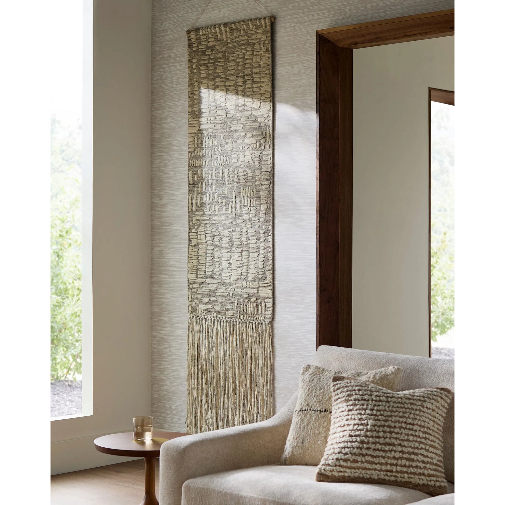 Bribana Wall Hanging Decor by Surya. Made from wool, cotton, wood in a modern style.