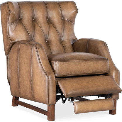 Henderson Press Back Recliner by Hooker Furniture in dark brown. Made from unique in a traditional style.