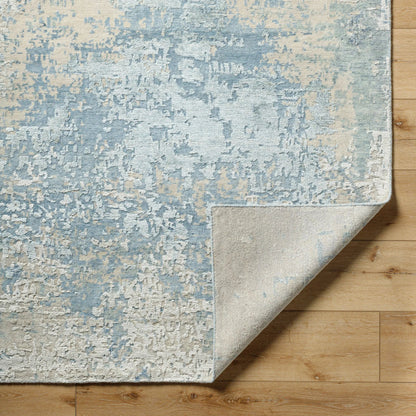 Abbey BBY-2300 Rug by Surya in light olive, olive, beige, ink blue, medium gray, dark blue. Made from main: 50% silk, main: 50% wool in a unique style.