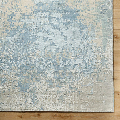 Abbey BBY-2300 Rug by Surya in light olive, olive, beige, ink blue, medium gray, dark blue. Made from main: 50% silk, main: 50% wool in a unique style.