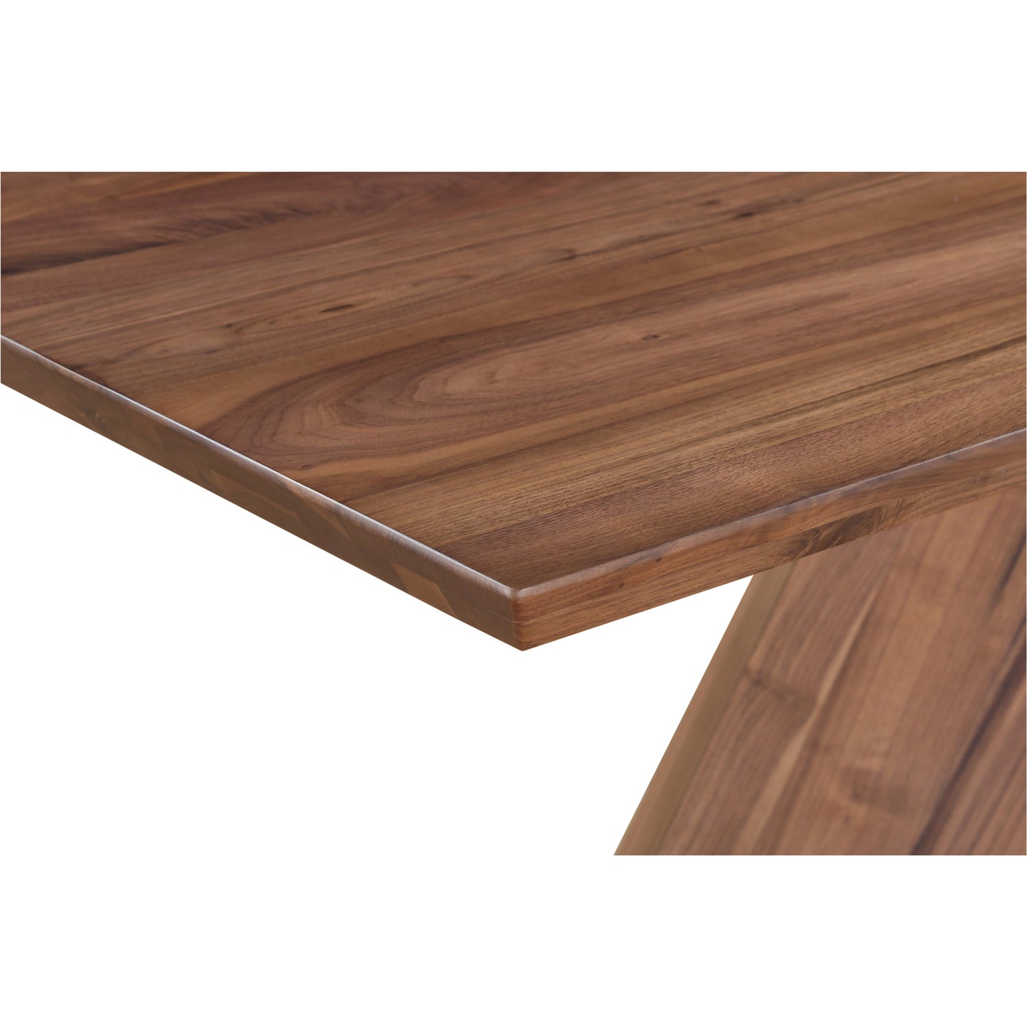 008 SI-2121854 | Closeup | Axio Dining Table by Moe's Home Collection in walnut. Made from solid american walnut, iron, walnut legs in a modern style.
