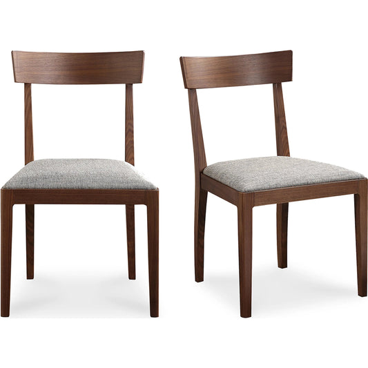 Leone Dining Chair (Set of 2) by Moe's Home Collection in natural. Made from upholstery: 100% polyester, solid walnut frame, plywood in a modern style.