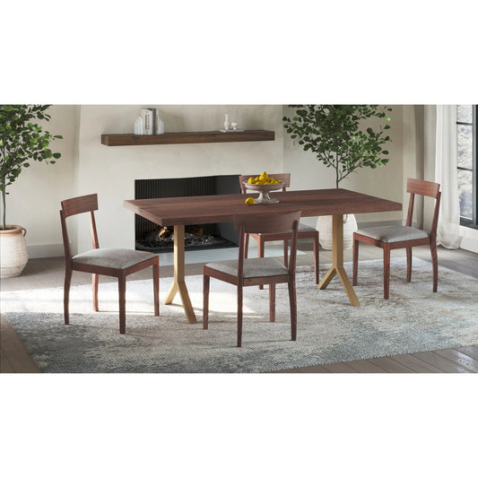 Leone Dining Chair (Set of 2) by Moe's Home Collection in natural. Made from upholstery: 100% polyester, solid walnut frame, plywood in a modern style.