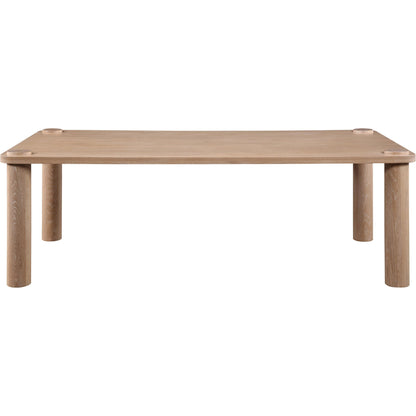 Century Dining Table by Moe's Home Collection in natural. Made from solid oak top, white banswara marble legs in a modern style.