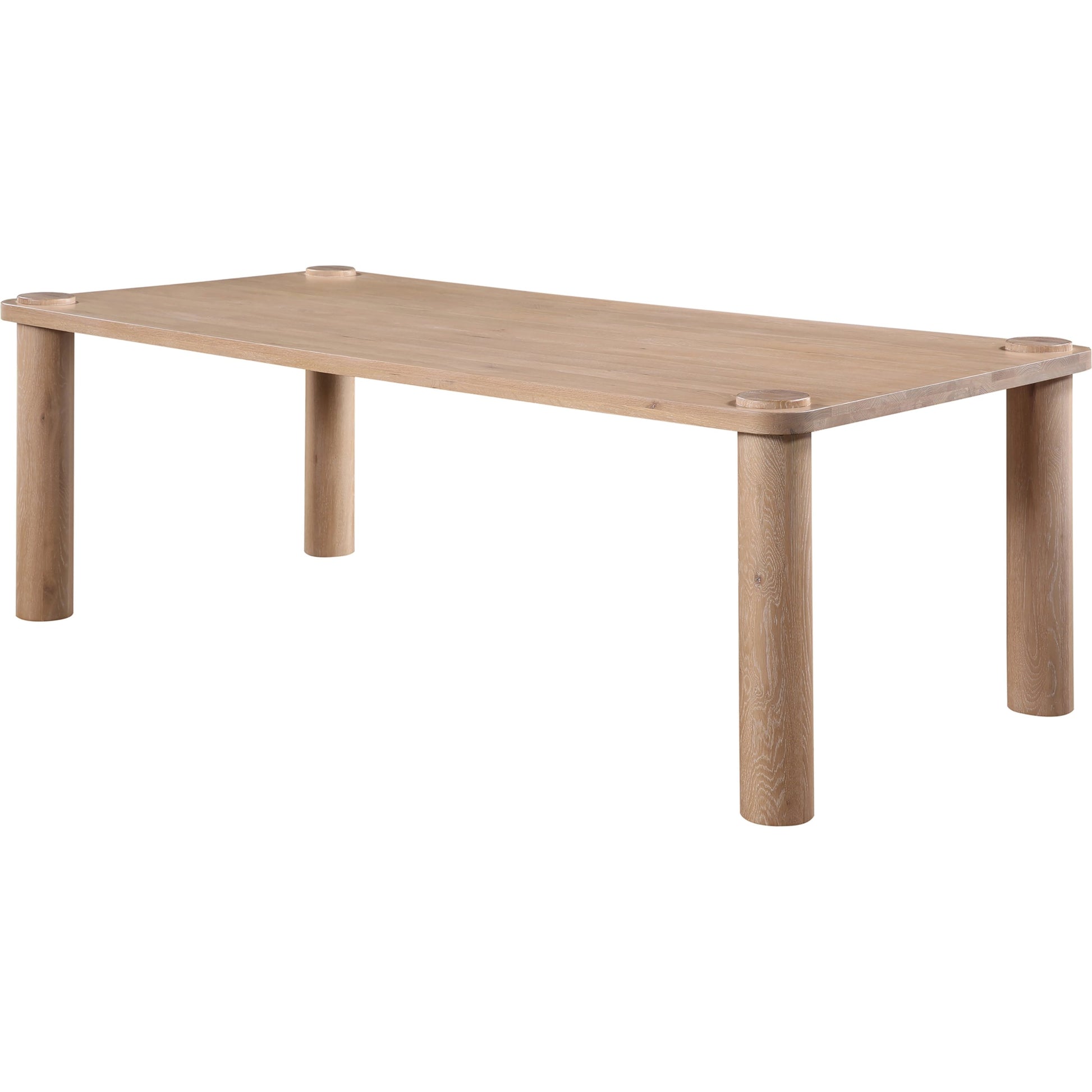 Century Dining Table by Moe's Home Collection in natural. Made from solid oak top, white banswara marble legs in a modern style.