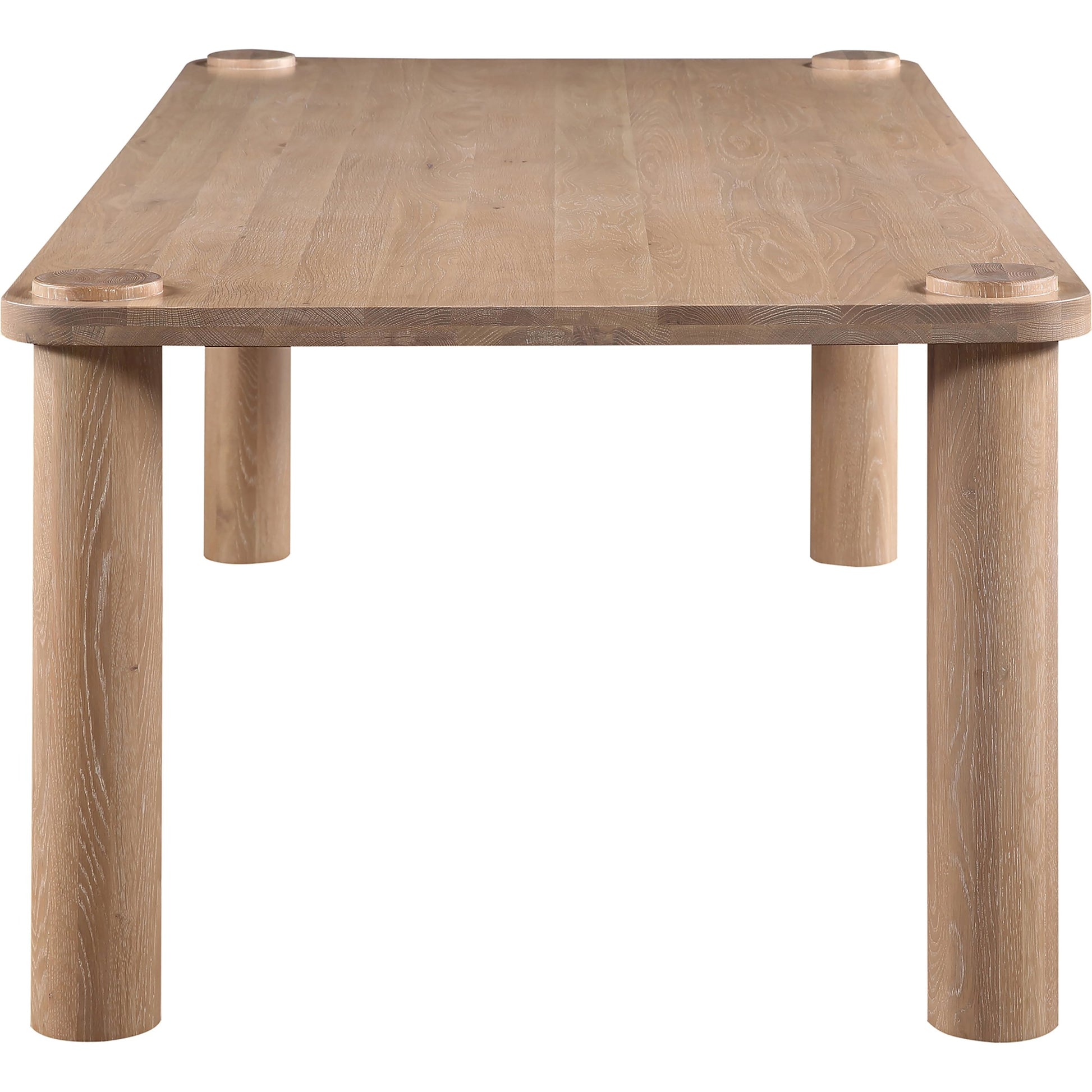 Century Dining Table by Moe's Home Collection in natural. Made from solid oak top, white banswara marble legs in a modern style.