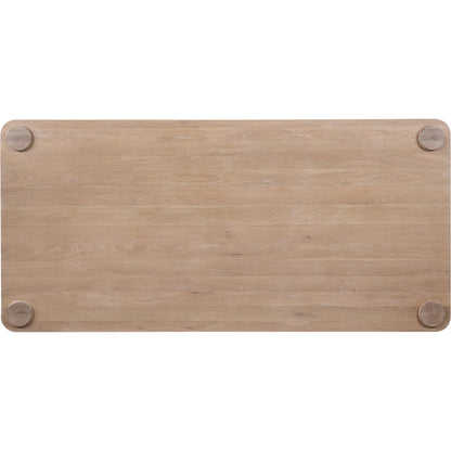 Century Dining Table by Moe's Home Collection in natural. Made from solid oak top, white banswara marble legs in a modern style.