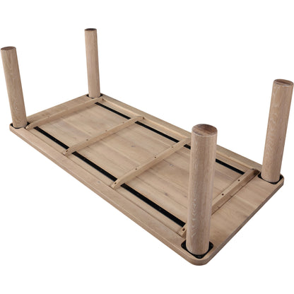 Century Dining Table by Moe's Home Collection in natural. Made from solid oak top, white banswara marble legs in a modern style.