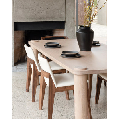 Century Dining Table by Moe's Home Collection in natural. Made from solid oak top, white banswara marble legs in a modern style.