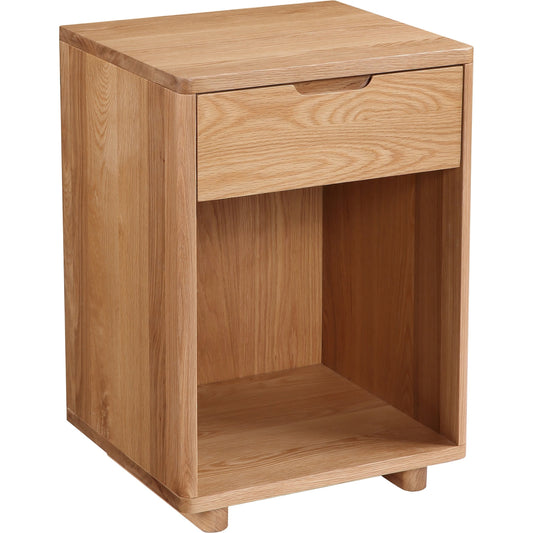 Osamu Oak Nightstand by Moe's Home Collection in natural. Made from solid white oak, white oak veneer, mdf in a traditional style.