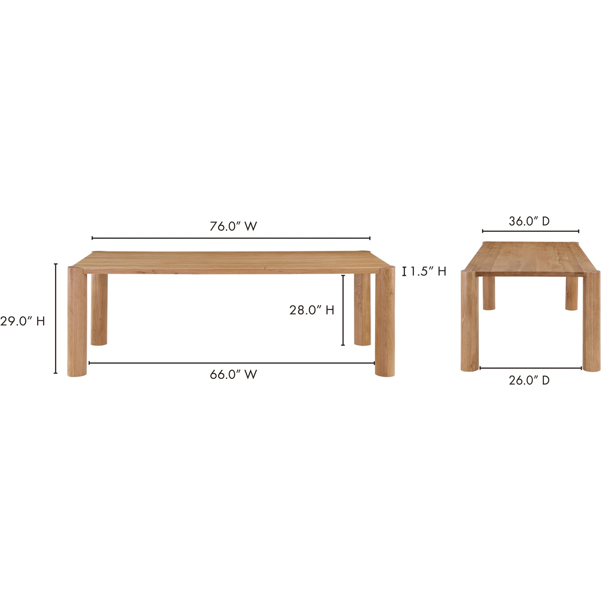 Post Dining Table by Moe's Home Collection. Made from solid white oak in a modern style.