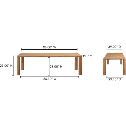 Post Dining Table by Moe's Home Collection. Made from solid white oak in a modern style.