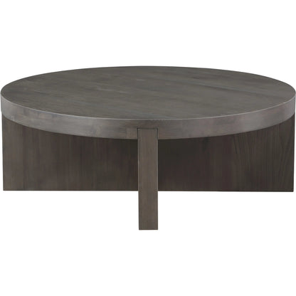 Folke Round Coffee Table by Moe's Home Collection. Made from solid oak in a traditional style.
