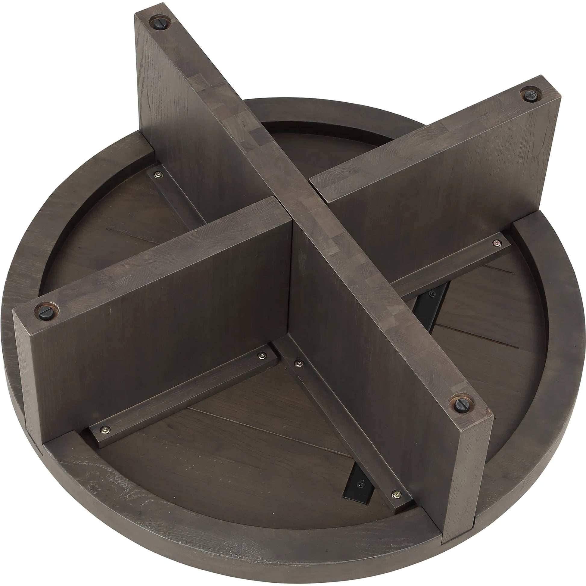 Folke Round Coffee Table by Moe's Home Collection. Made from solid oak in a traditional style.