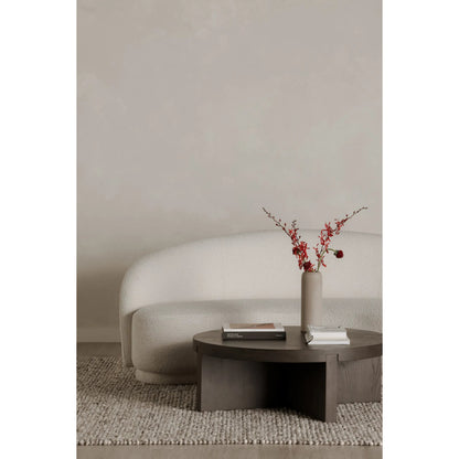 Folke Round Coffee Table by Moe's Home Collection. Made from solid oak in a traditional style.