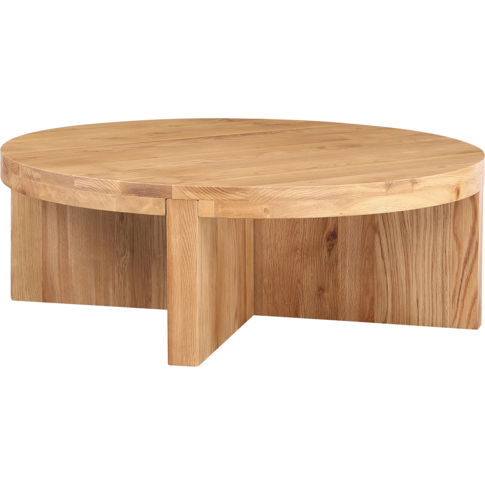 Folke Round Coffee Table by Moe's Home Collection. Made from solid oak in a traditional style.