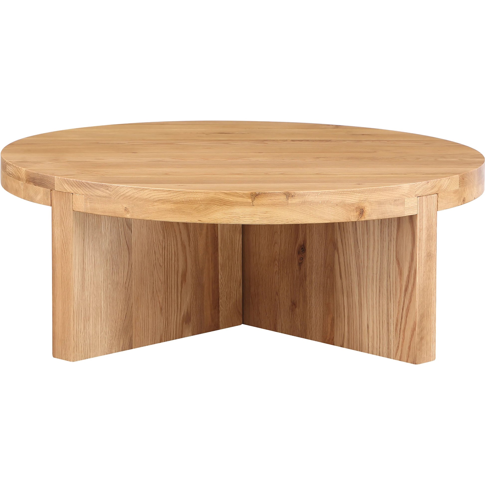 Folke Round Coffee Table by Moe's Home Collection. Made from solid oak in a traditional style.