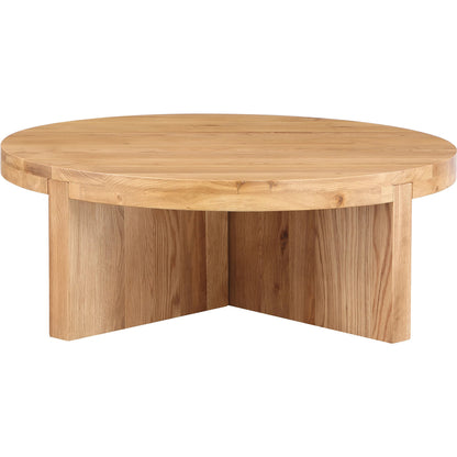 Folke Round Coffee Table by Moe's Home Collection. Made from solid oak in a traditional style.
