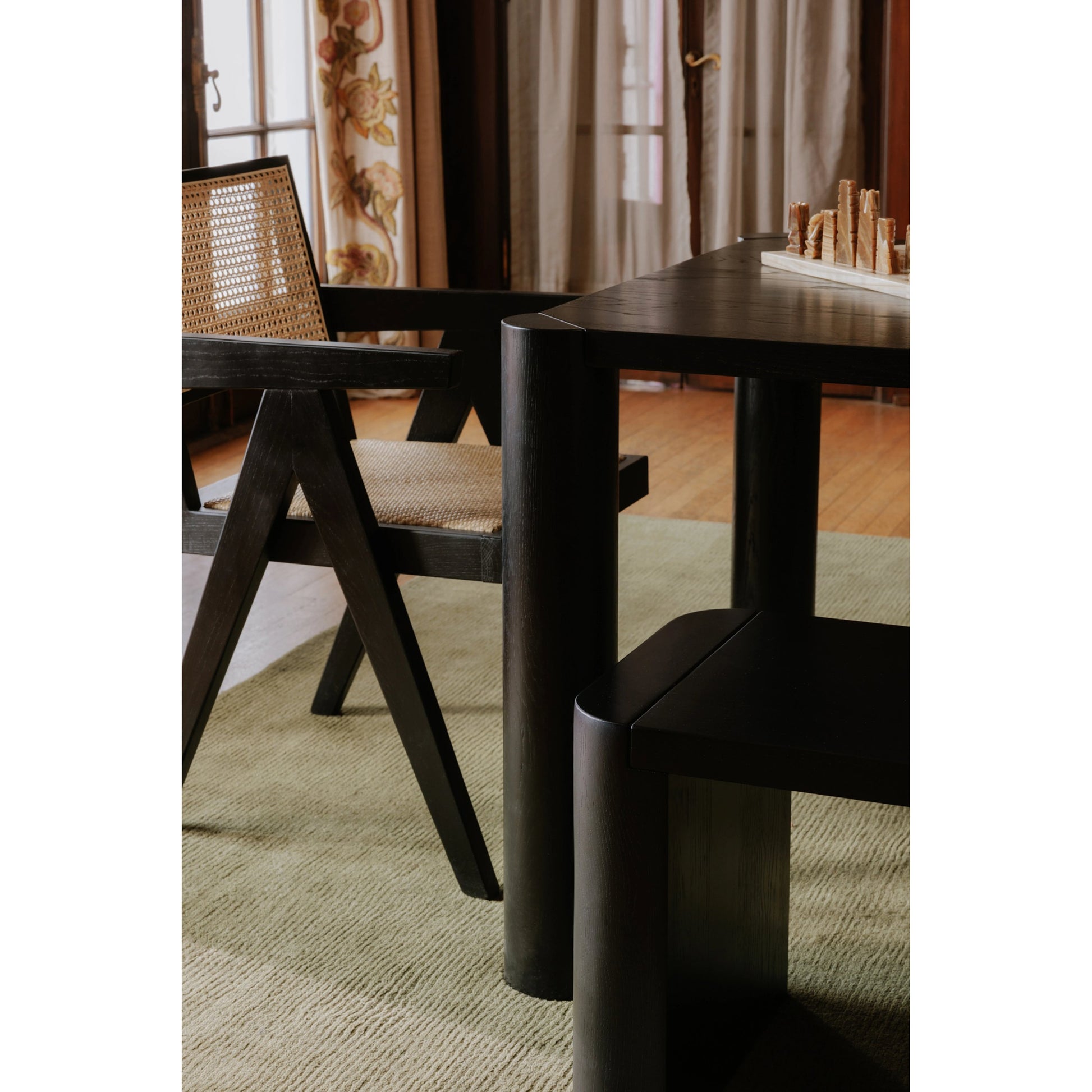 Post Dining Bench by Moe's Home Collection. Made from solid oak in a modern style.