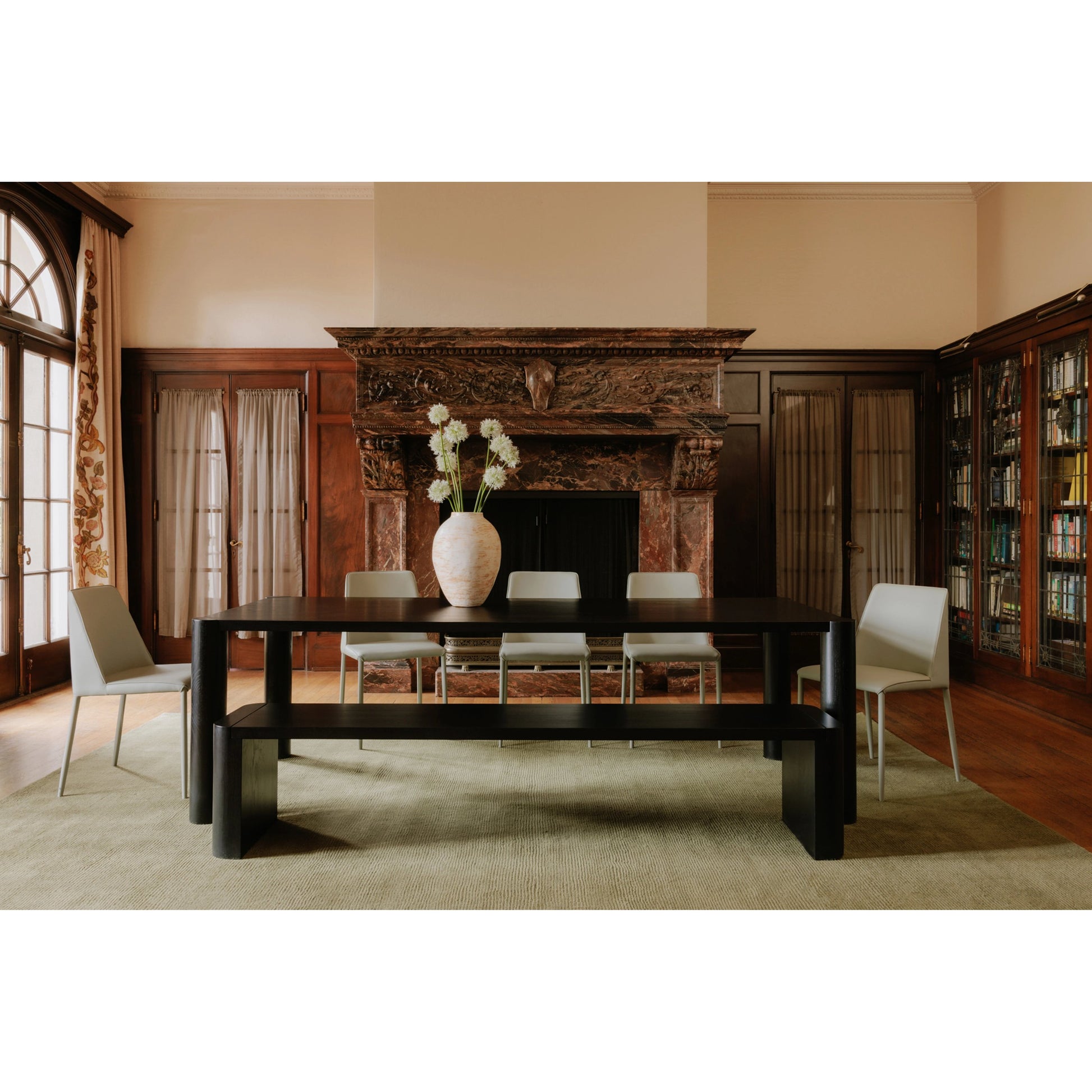 Post Dining Bench by Moe's Home Collection. Made from solid oak in a modern style.
