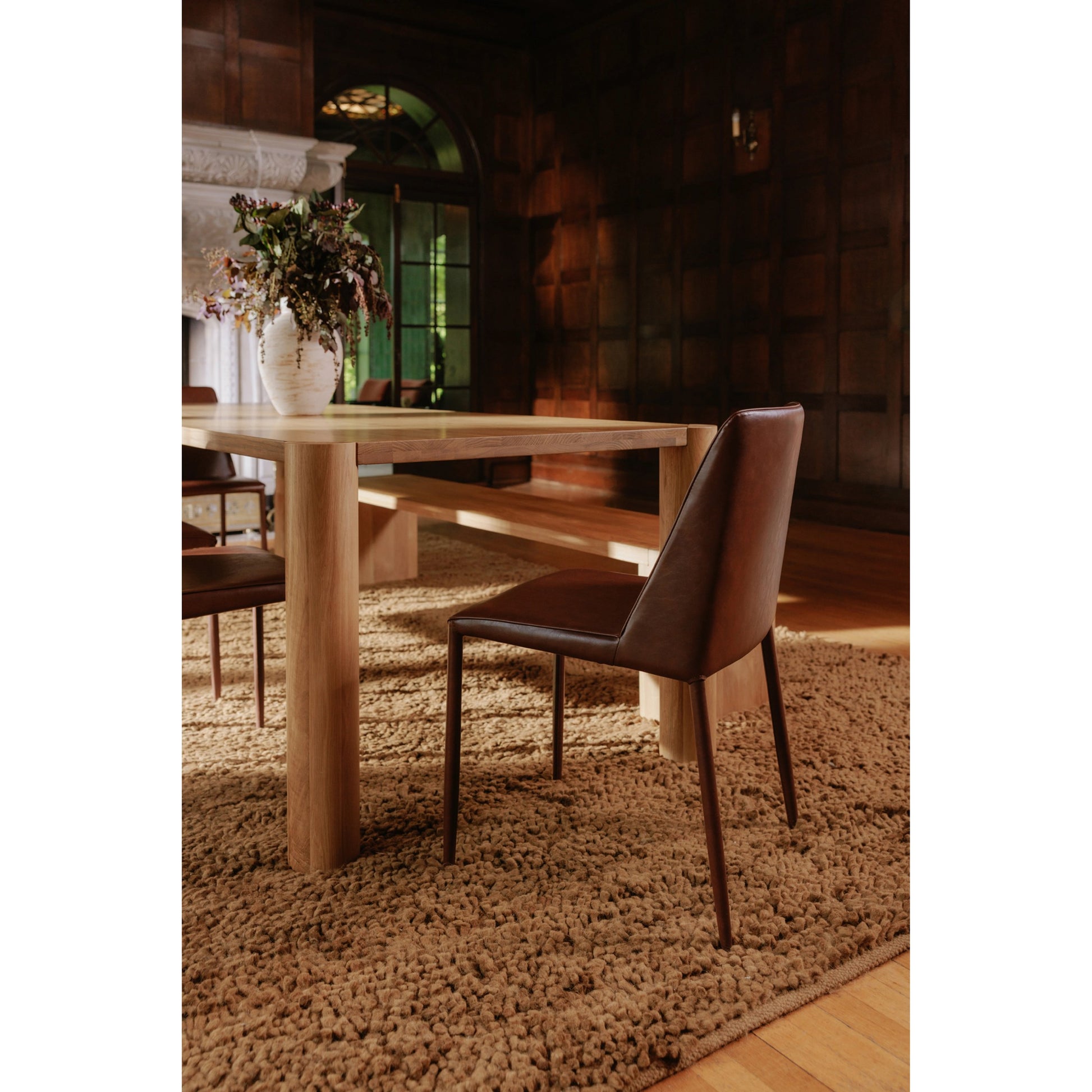 Post Dining Bench by Moe's Home Collection. Made from solid oak in a modern style.